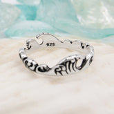 Ocean Waves Breaking Surf Beach Oxidized Ring